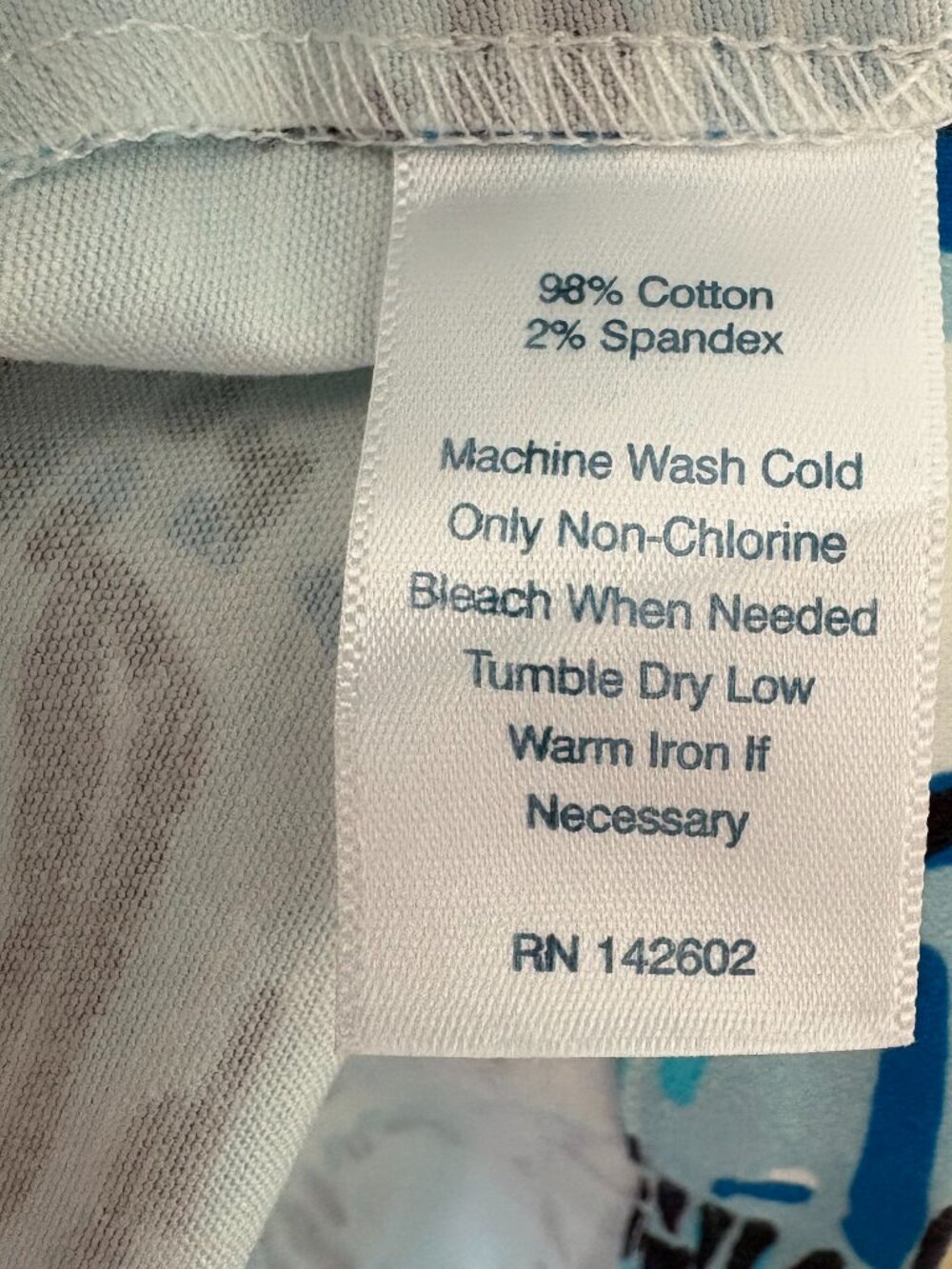 Blue Printed Shift Dress - Ric Rac Trim - Picture 4 of 4